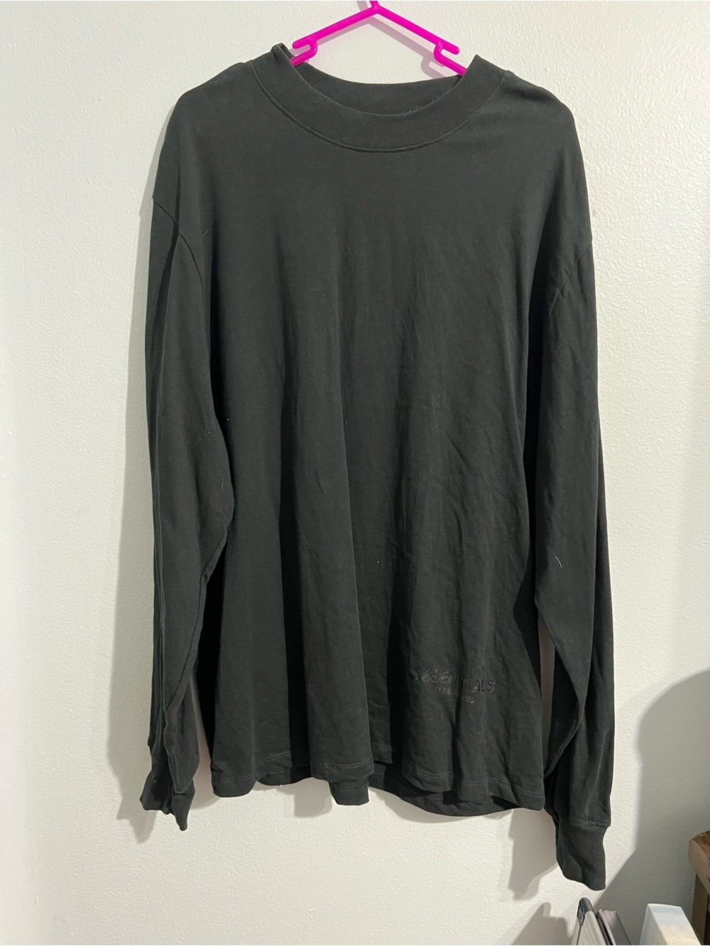 Fear of God Essentials Black 3m Reflective Long Sleeve Crewneck Tee